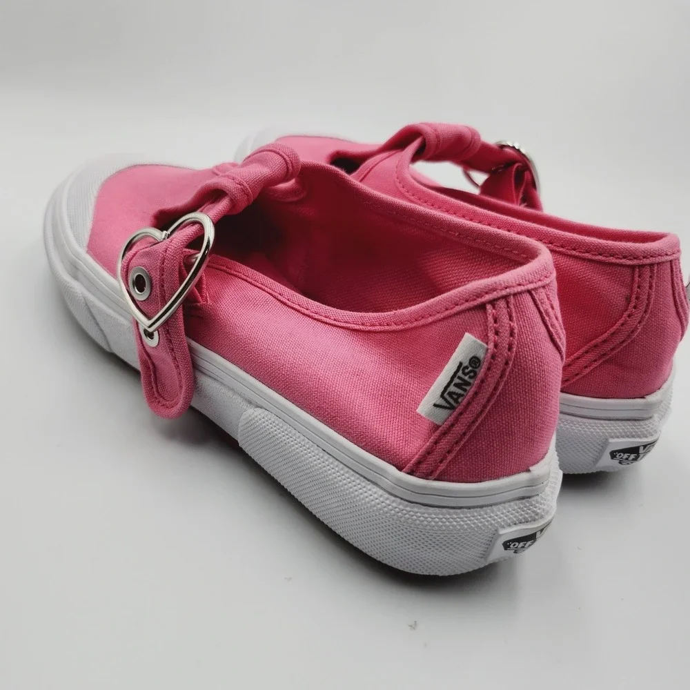 Womens Size 5 Vans Style 93 Mary Jane Shoes Heart Buckle Low Top Pink 721278